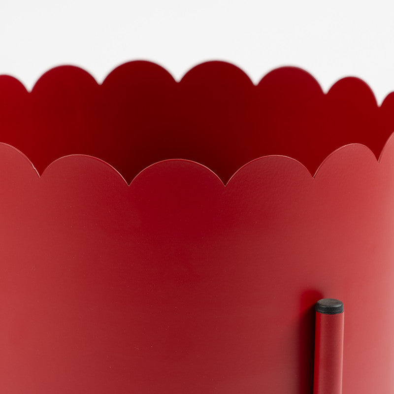 Red Scallop Planter on Stand