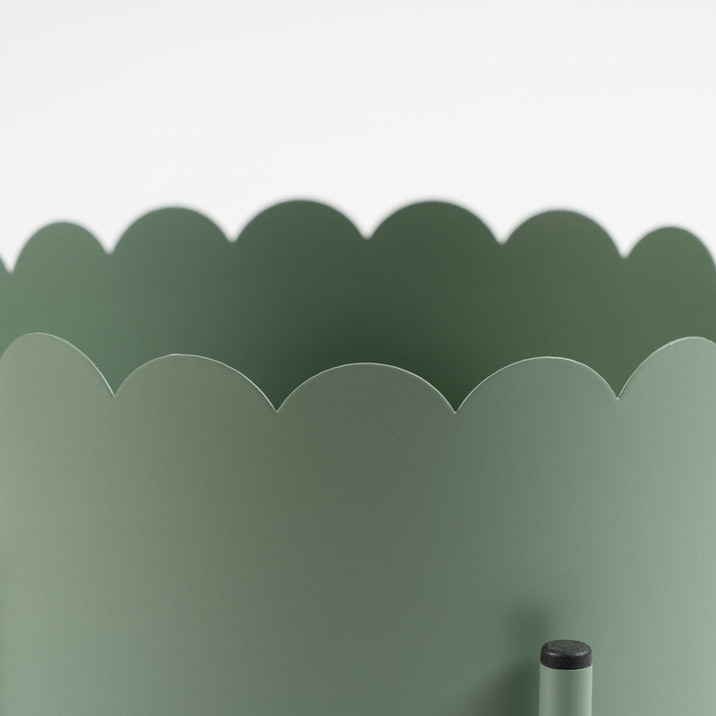 Green Scallop Planter on Stand