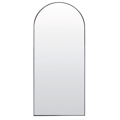 Zeneto Clear Glass & Black Rectangular Full Length Leaner Mirror