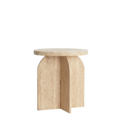 Otinia Sand Travertine Round Side Table 48cm