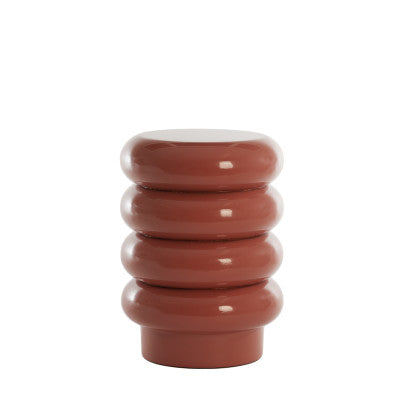 Mirogi Coral Ribbed Metal Round Side Table