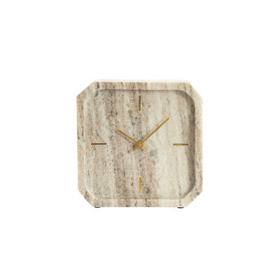 Pablia Sand/Grey Marble Table Clock 20.5cm