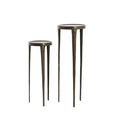 Tobias Set of 2 Dark Brown Metal Plinths