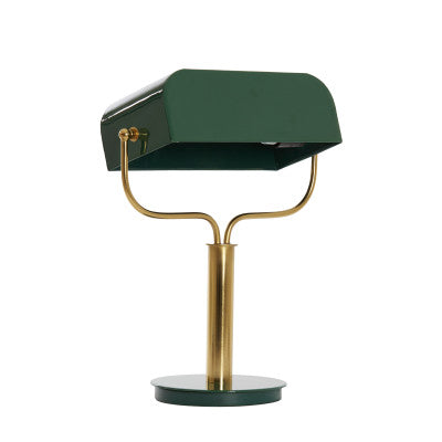 Ayer Gloss Dark Green & Gold Metal Table Lamp