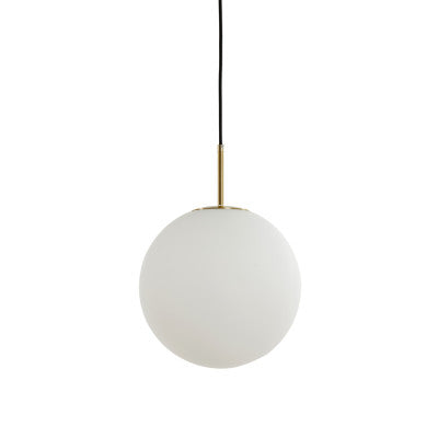 Medina Antique Bronze & Matt White Glass Pendant Light 30cm