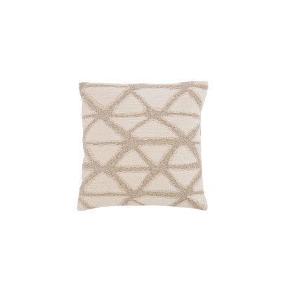 Muncie Sand & Cream Geometric Feather Filled Square Cushion 45x45cm