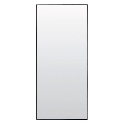Zeneta Clear Glass & Black Rectangular Full Length Leaner Mirror 180cm
