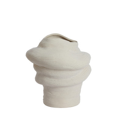 Luzz Matt Cream Sculptural Ceramic Vase