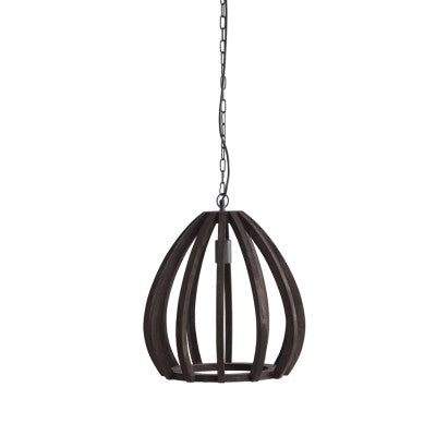 Barsia Dark Brown Wood Pendant Light 40cm