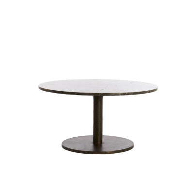 Pazo Dark Brown Marble Round Coffee Table