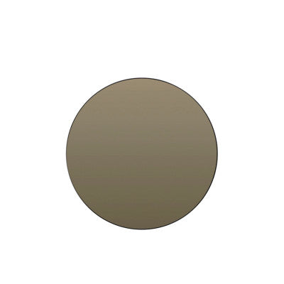 Espejo Smoked Glass & Black Round Wall Mirror 116cm