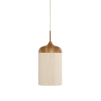 Dania Natural Wood Effect & Cream Rope Pendant Light 16cm