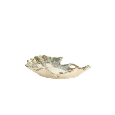 Rediu Cream & Olive Green Ceramic Decorative Bowl