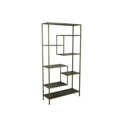 Yvana Antique Gold Metal Open Display Unit
