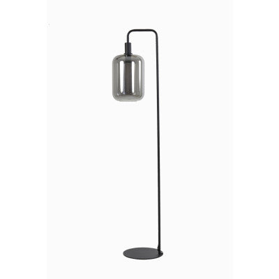 Lekar Black & Smoked Glass Floor Lamp