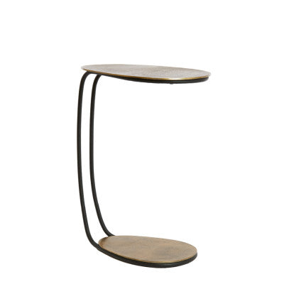 Marsh Antique Bronze Metal Oval Side Table