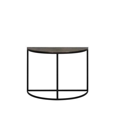 Peto Raw Antique Bronze/Black Metal Console Table