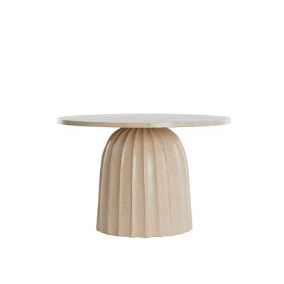 Veglia Matt Sand & Light Brown Spotted Metal Round Side Table 38cm