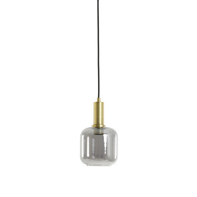 Lekar Antique Bronze & Smoked Glass Pendant Light 21cm