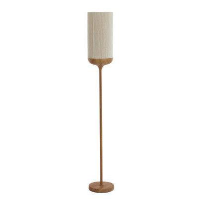 Dania Natural Wood Effect & Cream Rope Floor Lamp