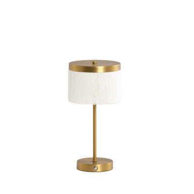 Diny Antique Bronze & Cream Metal LED Table Lamp