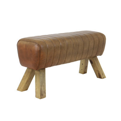 Ramy Brown Leather Bench