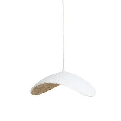 Lonia Cream & Antique Bronze Papier Mâché Pendant Light 53cm