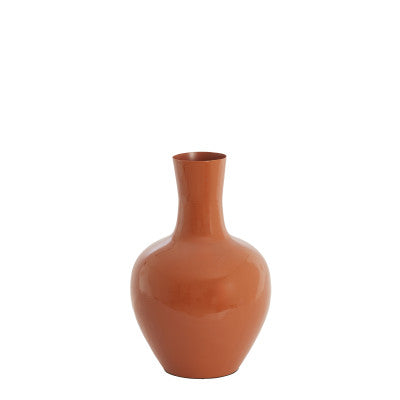 Nana Gloss Dark Orange Metal Vase 50cm