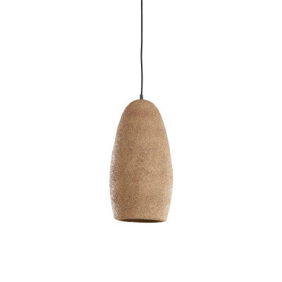 Divala Antique Dark Terracotta Papier Mâché Pendant Light 24cm