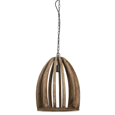 Haranka Dark Brown Wood Pendant Light 38cm