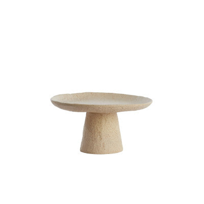 Ota Sand & Light Brown Spotted Metal Decorative Bowl on Stand 24.5cm