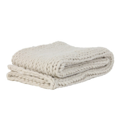 Knitted Cream Throw 152x127cm