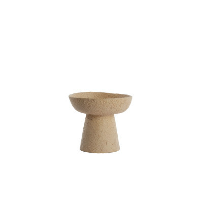 Ota Sand & Light Brown Spotted Metal Decorative Bowl on Stand 20.5cm