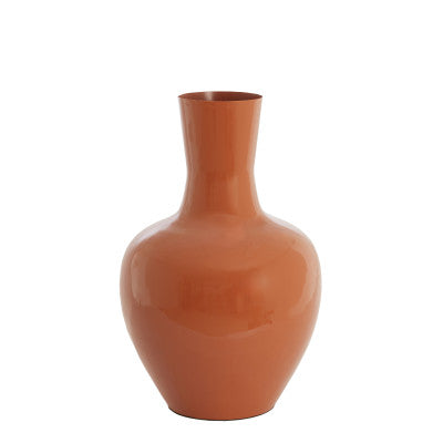 Nana Gloss Dark Orange Metal Vase 69cm