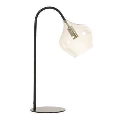 Rakel Matt Black & Smoked Glass Table Lamp