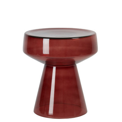 Dakwa Burgundy Glass Round Side Table 44cm