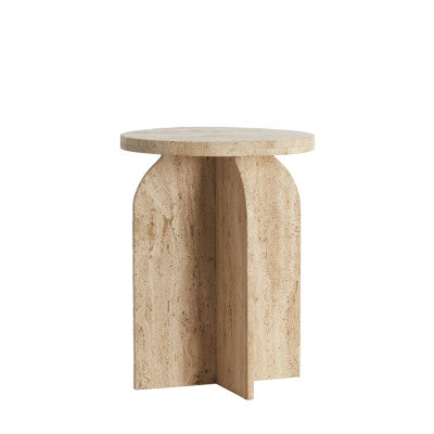Otinia Sand Travertine Round Side Table 56cm