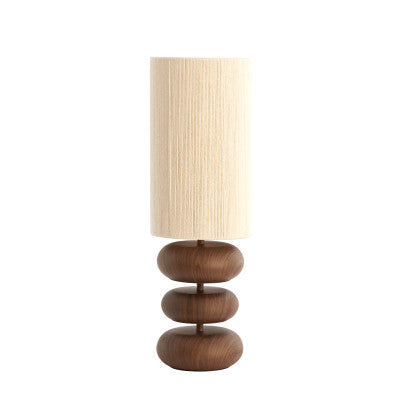 Danialo Dark Brown Wood Effect & Cream Rope Table Lamp 67.5cm