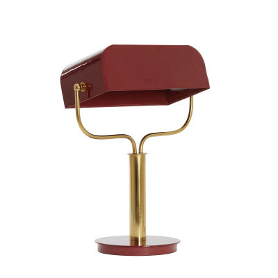 Ayer Gloss Burgundy & Gold Metal Table Lamp