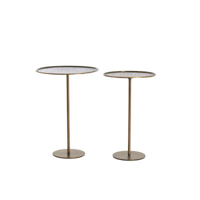 Lia Set of 2 Brown Bronze Metal Round Side Tables