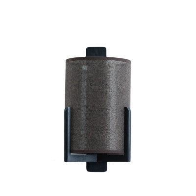 Litto Black & Dark Brown Linen Wall Light