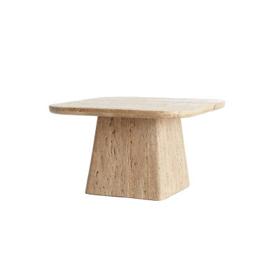Kepami Sand Geometric Travertine Square Coffee Table