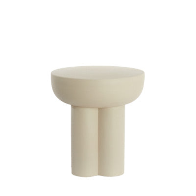 Mikola Matt Cream Metal Round Side Table