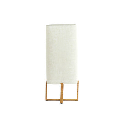 Wyn Natural Wood Effect & Cream Linen Table Lamp 50.5cm