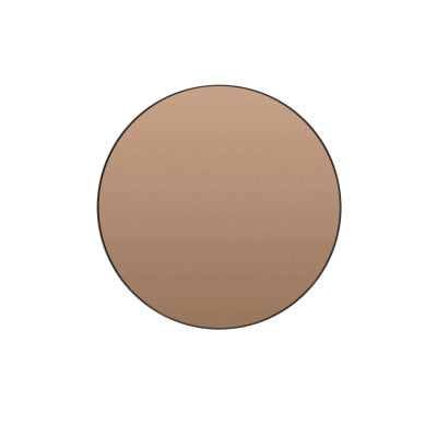 Espejo Brown Glass & Black Round Wall Mirror 96cm