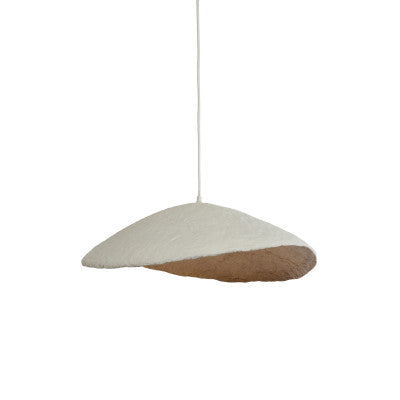 Lonia Cream & Antique Bronze Papier Mâché Pendant Light 71cm