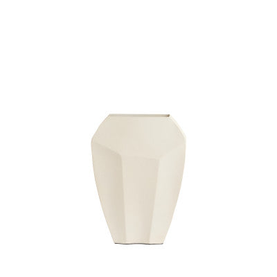 Cordoba Matt Cream Metal Vase 34cm