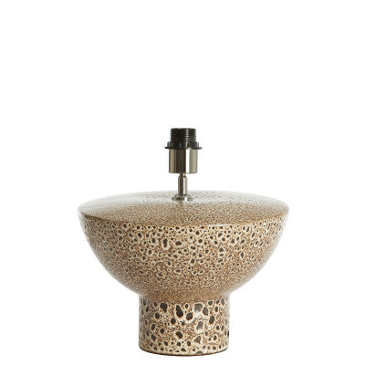 Yasur Cream Ceramic & Black Table Lamp Base 22cm