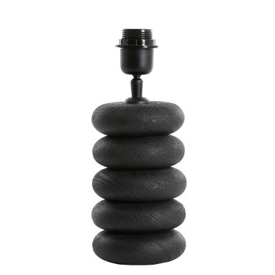 Budongo Black Wood Stacked Table Lamp Base 21cm