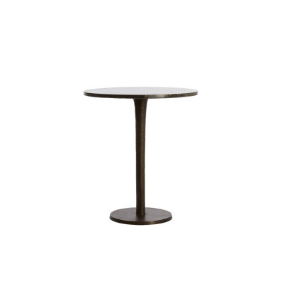 Pazo Dark Brown Marble Round Side Table 53cm